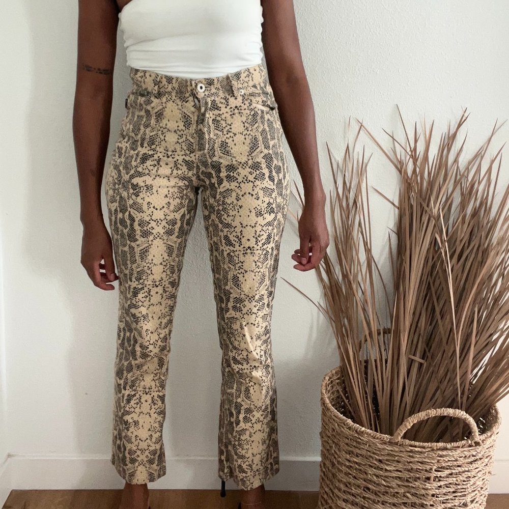 Snake print jeans